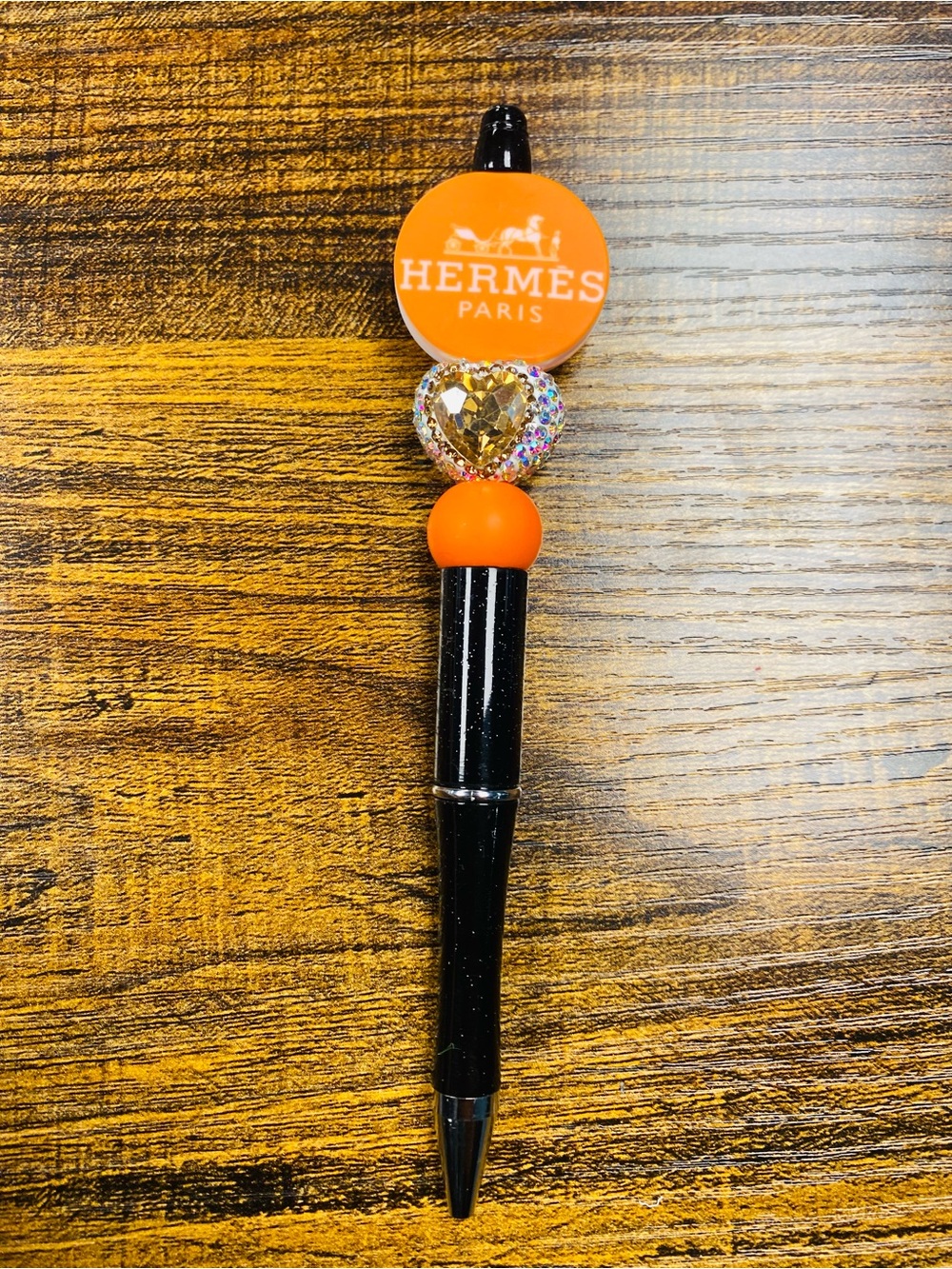 New Fancy Designer Orange & Black Decorative Ballpoint Pen w/ refill